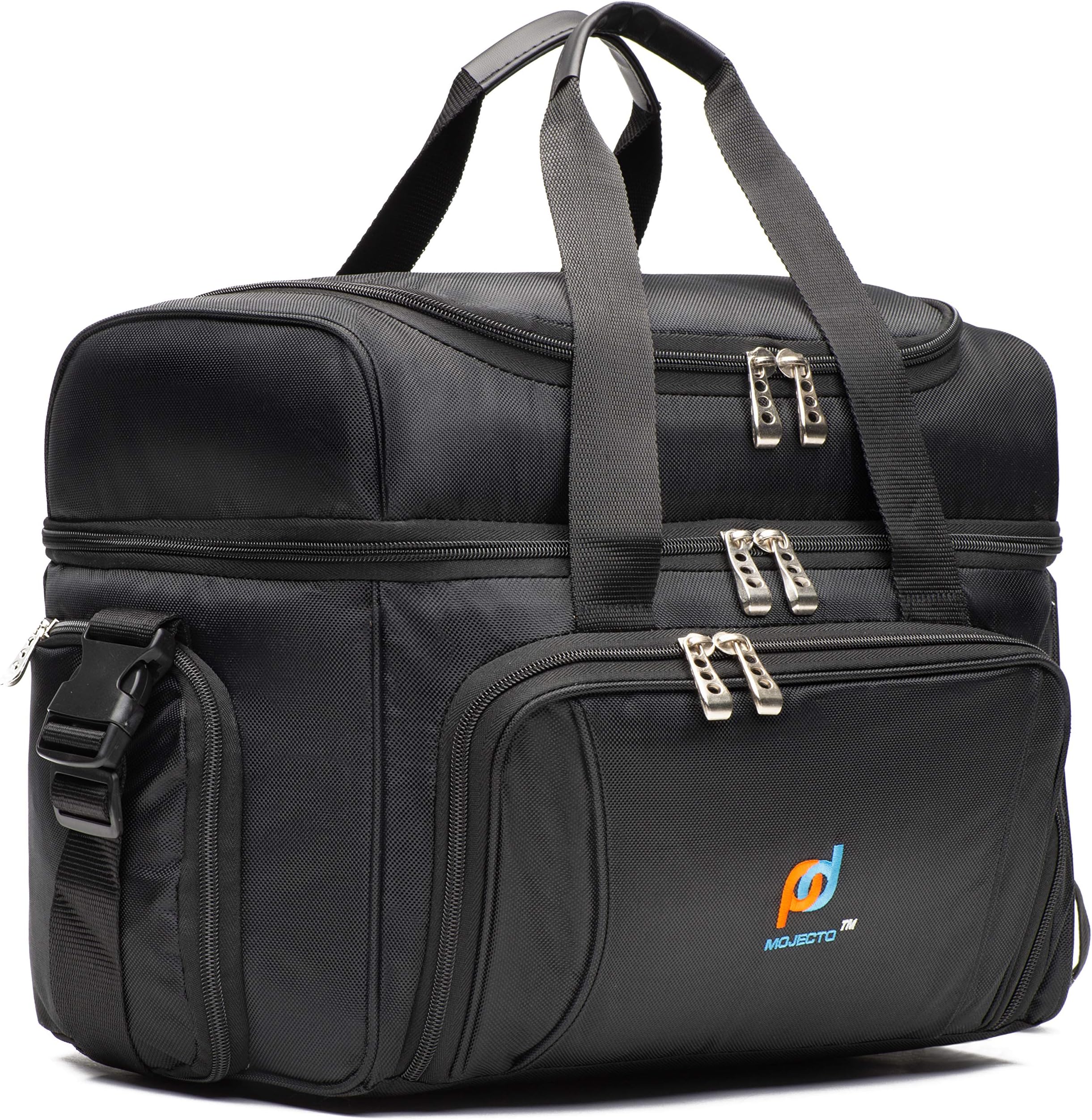 Large Cooler Bag. Two Insulated Compartment, Heavy Duty Fabric, Thick Insulation, 2 Heat Sealed Soft Peva Liner, Many Pockets, Strong Double Zipper, Padded Straps. for Men Women