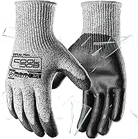 COOLJOB ANSI A4 Cut Resistant Gloves 12/120 Pairs PU Grip 13 Gauge Safety Work Gloves Gray