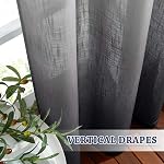 NICETOWN Semi Sheer Black Ombre Curtains 63 inch Length, Grommet Privacy with Light Filtering Vertical Window Treatments Linen Blend for Bedroom / Living Room / Kids Room, W50 x L63, 2 Panels