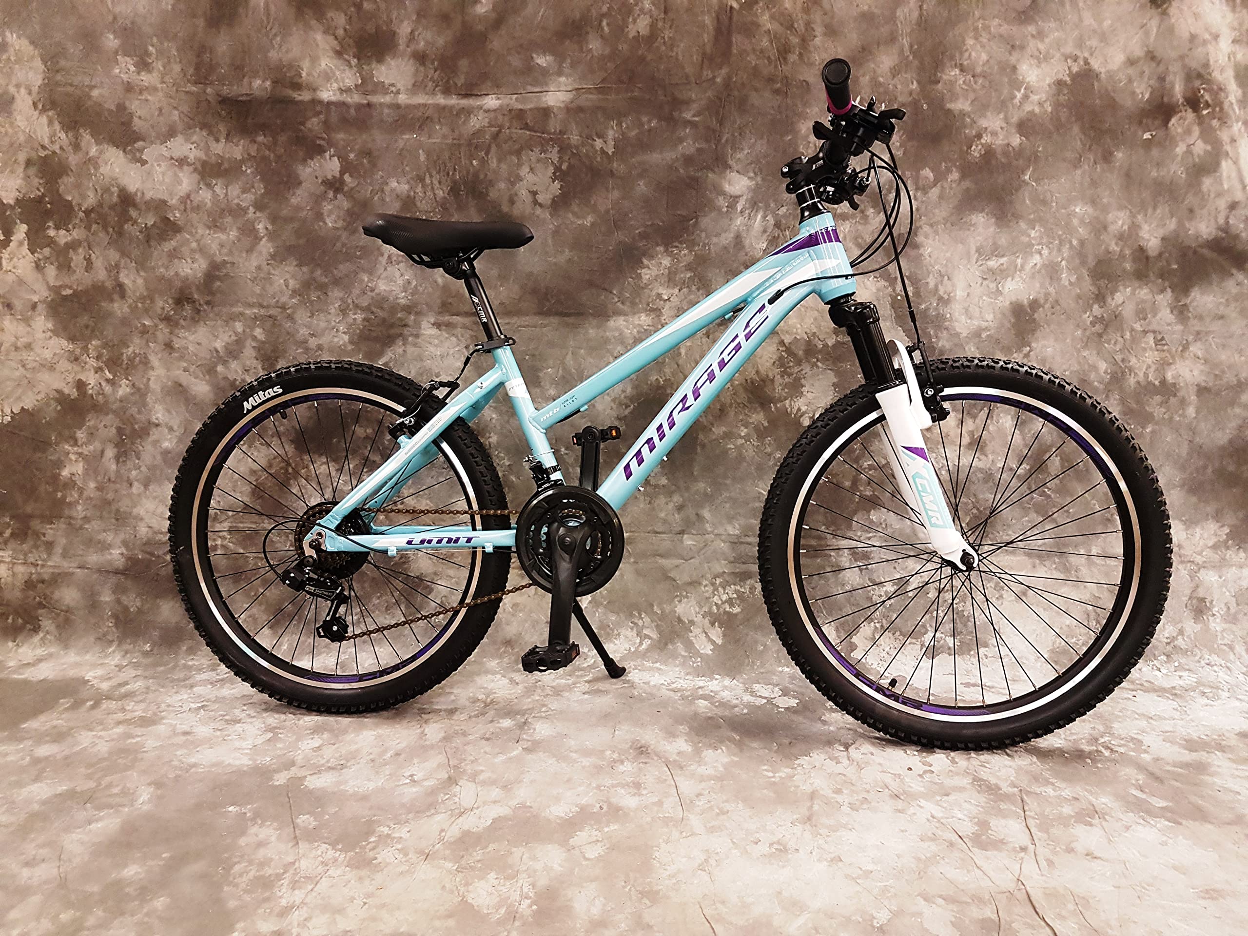 Generisch 24 Zoll Aluminium Mountainbike Mirage !! Gefedert mit 21-Gang Kettenschaltung Daumenklick Schaltung NEU 2466-Türkis-Weiss Bitte BEACHTEN AB 138 cm KÖPERGRÖSSE GEEIGNET !!!!!!! Sport & Freizeit