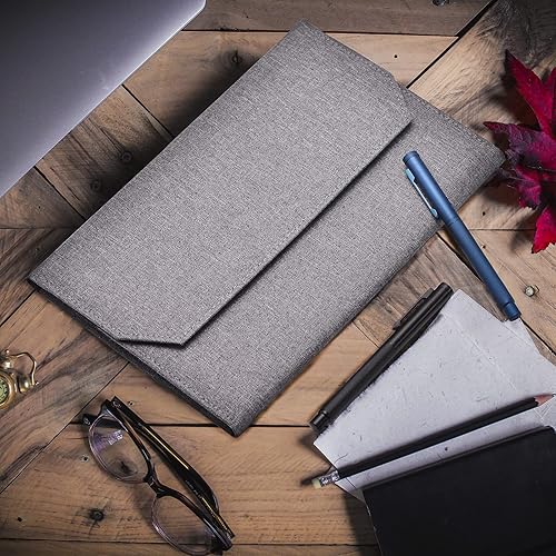 Miniatura 6 de erofa Estuche para 12 bolígrafos estilográficos, bolsa organizadora gris, soporte de exhibición de bolígrafo de lona impermeable con ranura divisora