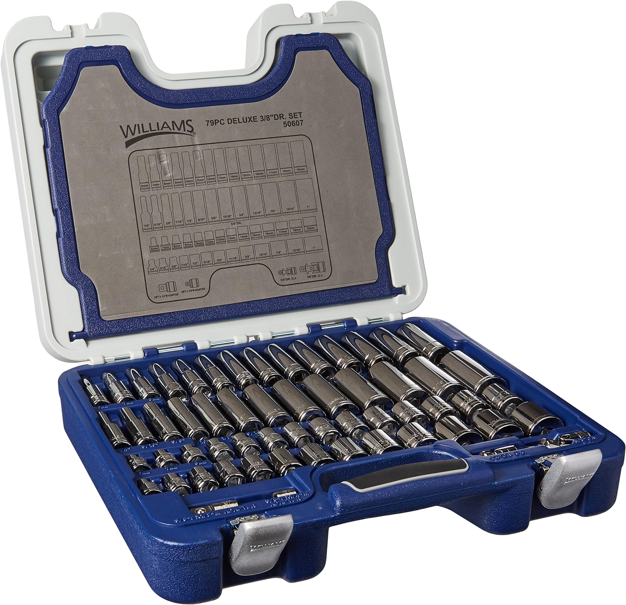 Williams 50607 79 Piece 3/8" Drive Deluxe Tool Set 6 and 12