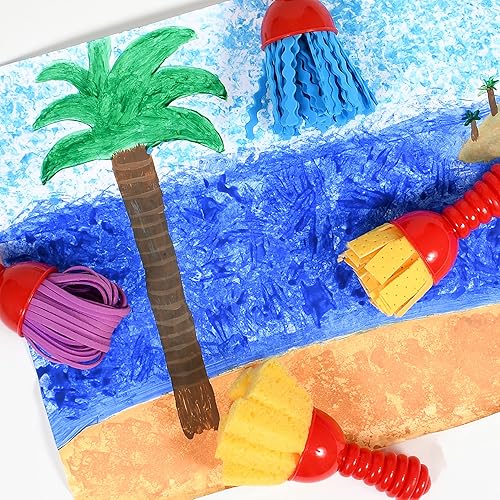 Miniatura 4 de READY 2 LEARN Herramientas de arte texturizadas - Juego de 4 pinceles de pintura jumbo para niños pequeños y niños - Juego de 2 - Patrones y efectos