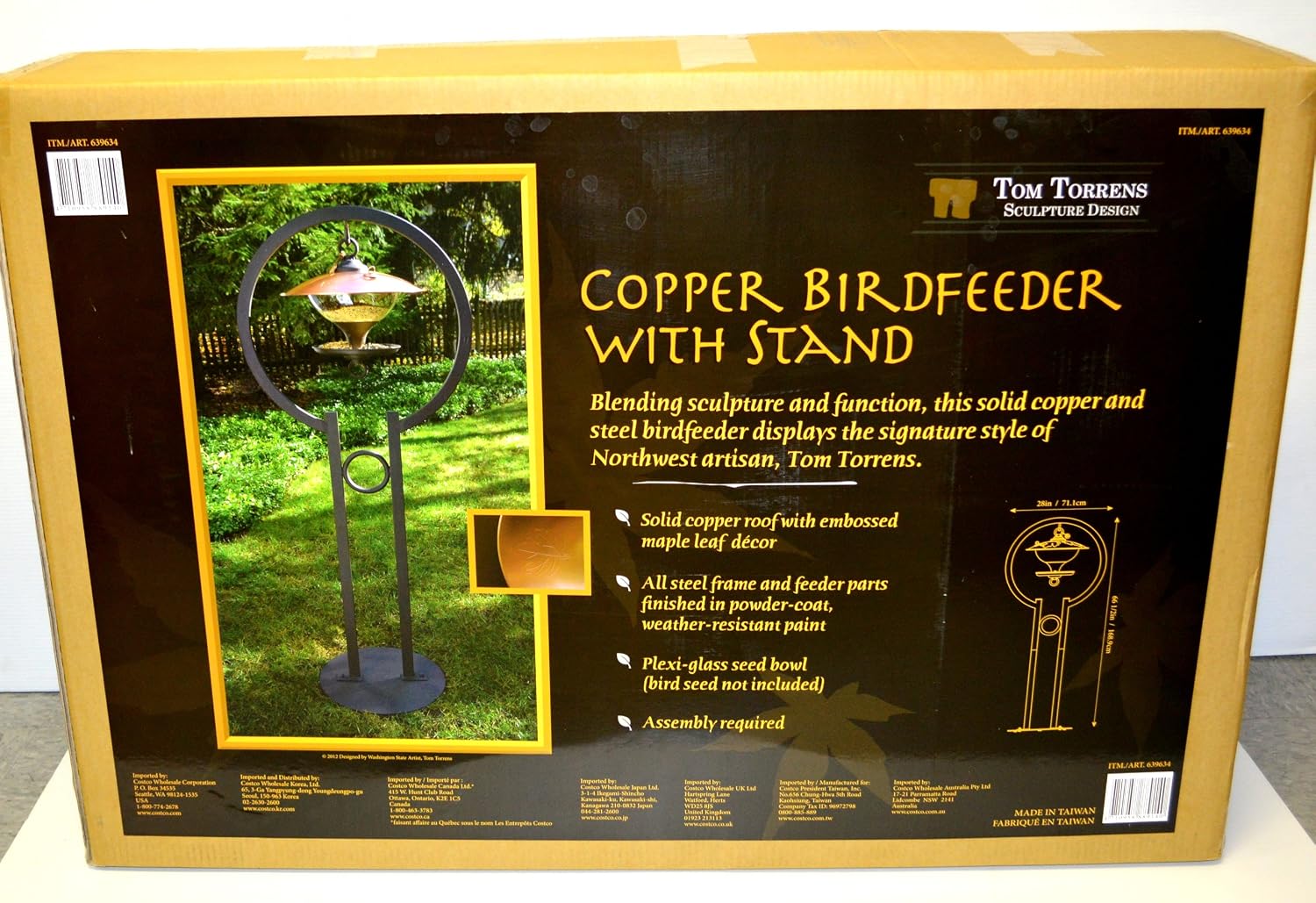 Tom Torrens Wens Northwoods Copper Birdfeeder with Stand
