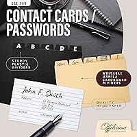 Vista 6 de Black Index Card Holder 4x6 - Index Card Box With Index Dividers, Ruled Cards & Stickers - Recipe & Flash Card Holder Box Organizer 264 Pcs Set