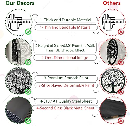 Miniatura 2 de Arte de pared de metal, arte de pared perfecto del árbol de la vida, decoración de pared de metal, idea de regalo única para decoración de