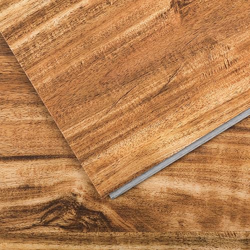 SPC Luxury Vinyl Plank Flooring Click Lock, 5mm 22 Mil Wear Layer, 20 Sq.Ft | Waterproof, Rigid Core, Dexter Oak Wood Grain, Interlocking Vinyl Floor Tiles for Kitchen, Bathroom, Basement, Bedroom