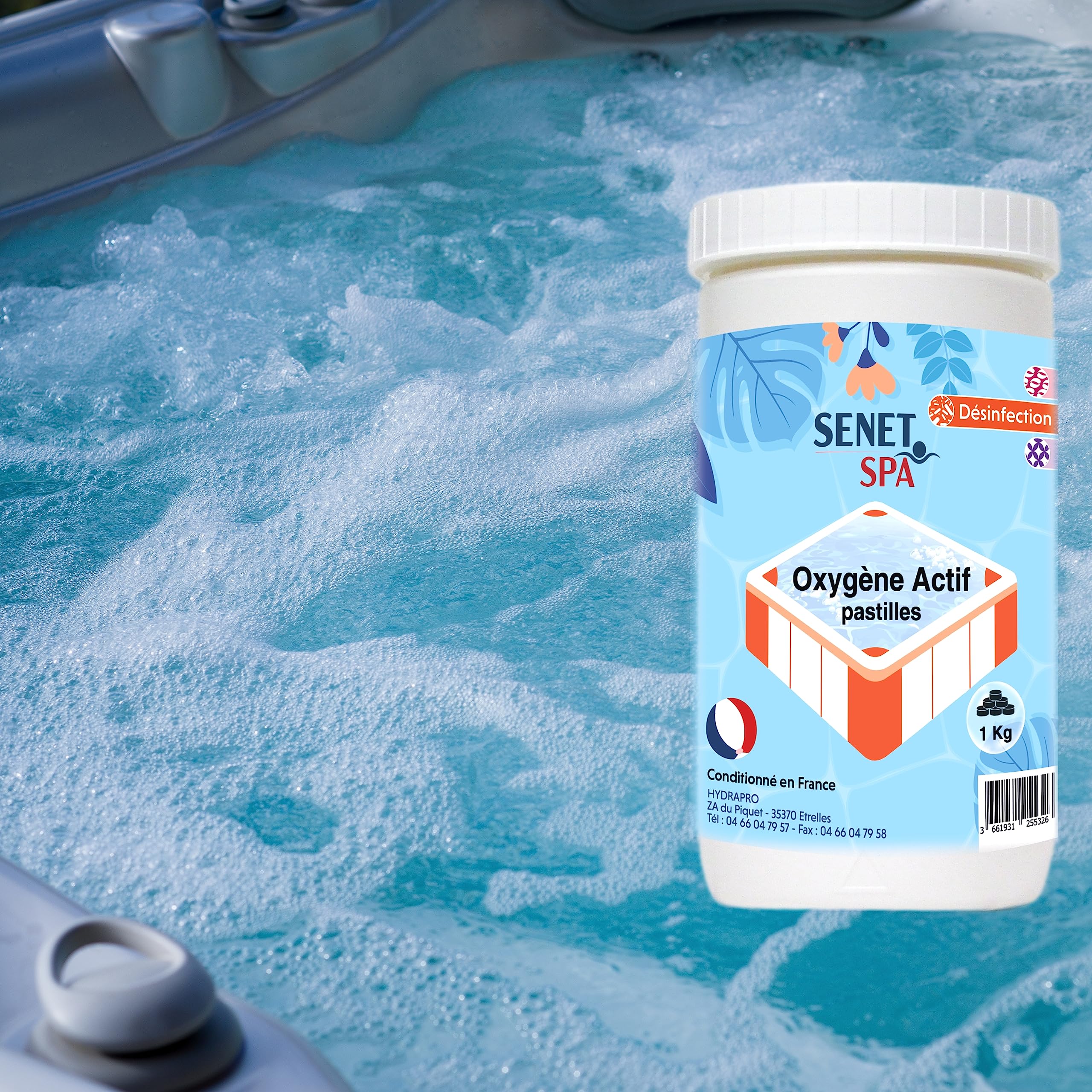 Oxygène Actif pour Spa, Pastilles de 20g, 1KG - Désinfectant Efficace Contre bactéries, Virus et Champignons – Traitement de l’Eau Spa et Piscine sans Chlore