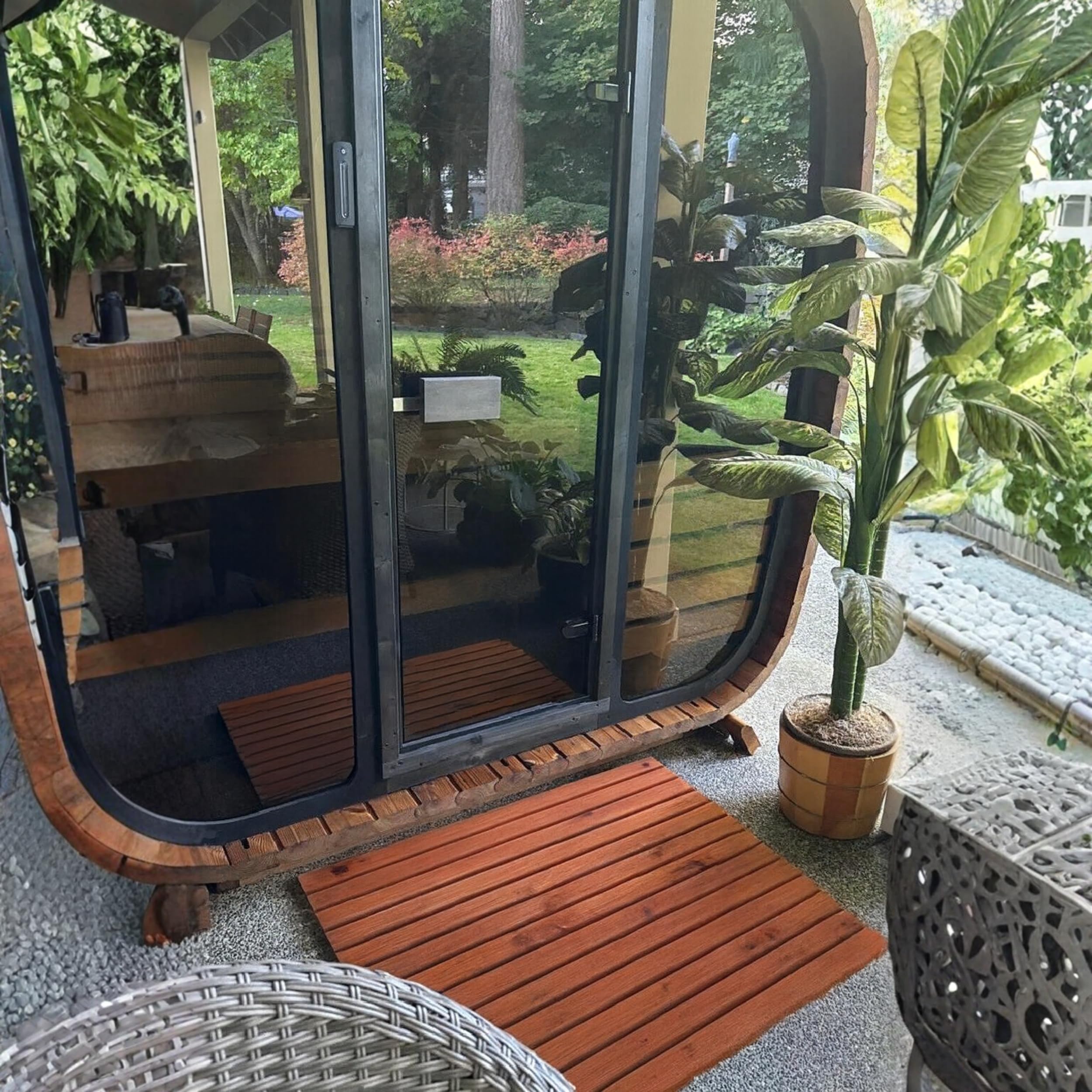 Cedar Wood Bath Mat - 30''x16'' Non-Slip Shower Mat | Indoor & Outdoor Use | Wood Bathroom Mat & Floor Protector | Handcrafted in USA - Large