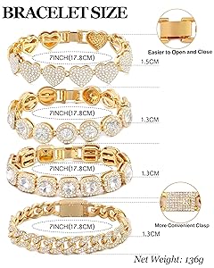 Amazon.com: shopbyskyler 4PCS Gold Bracelets for Women