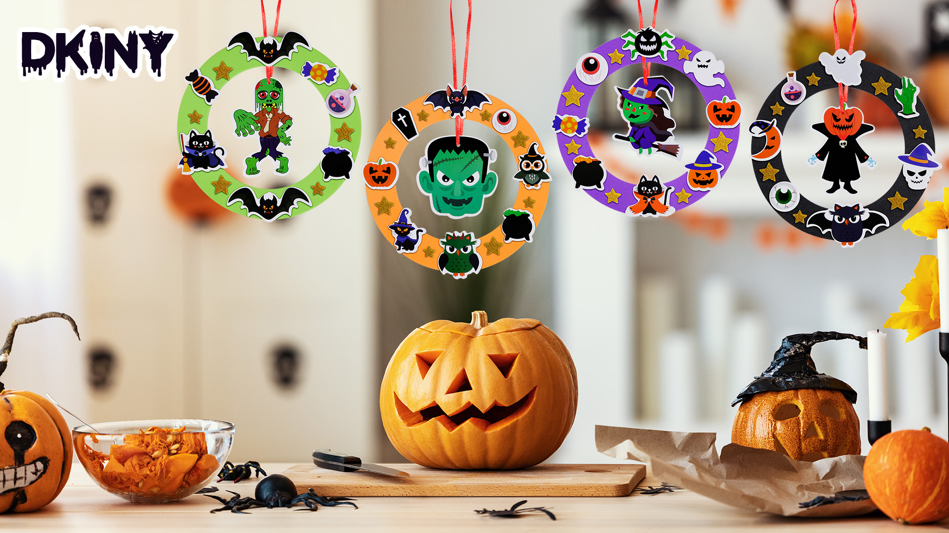 Halloween Basteln Kinder, 5 Stück Cartoon Gruselbrillen Mit