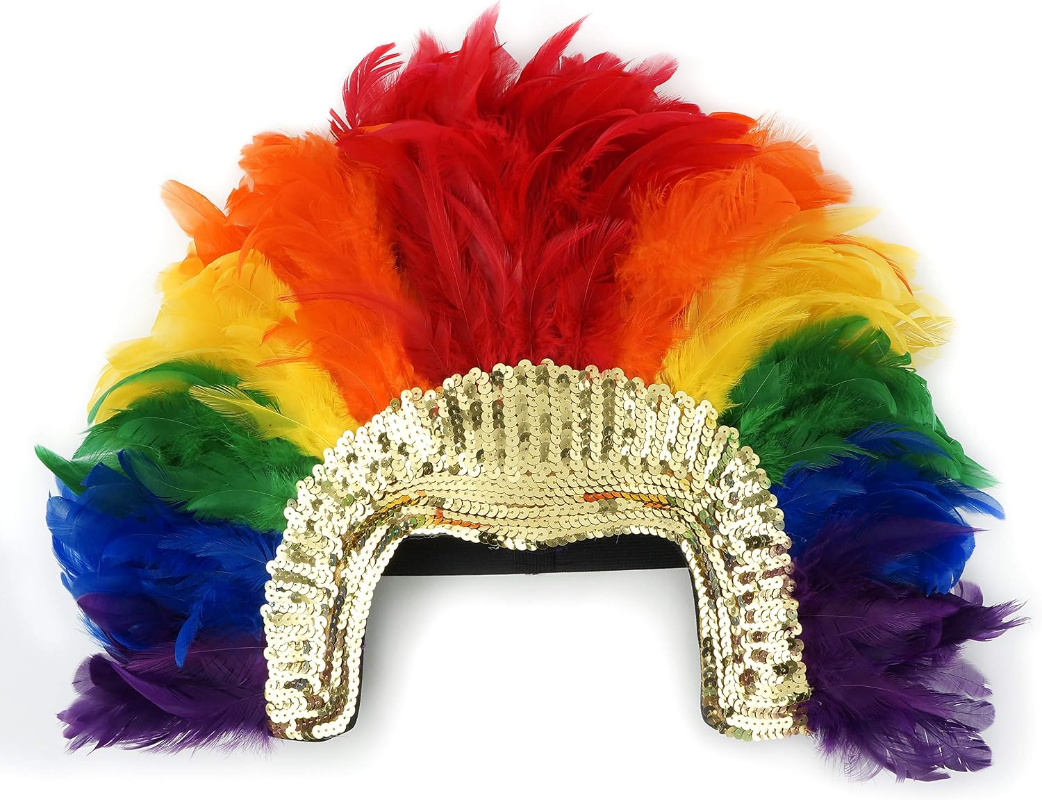 Rainbow Carnival Costume Feather Headdress - Halloween Cosplay Party Hair Accessories