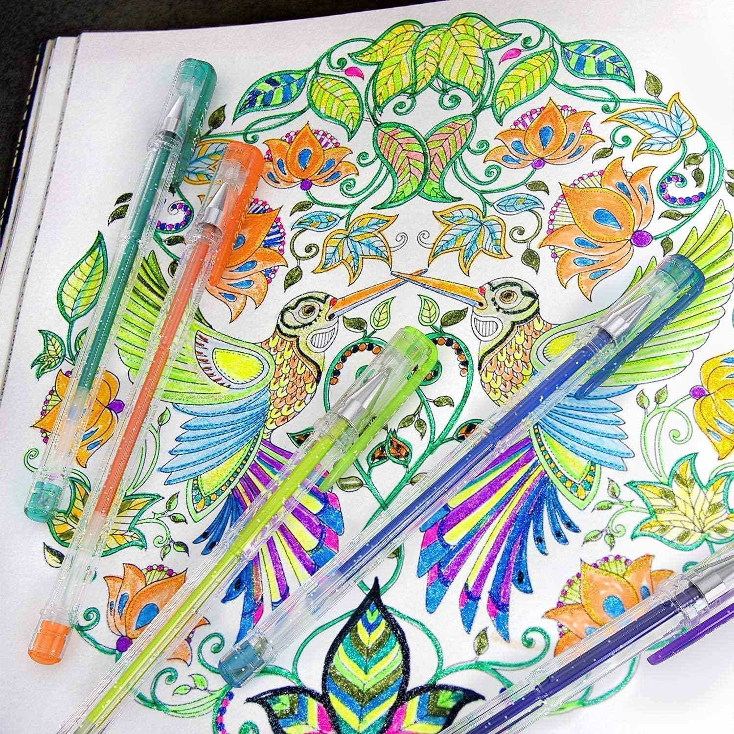ARTEZA White Gel Pen Pack of 12 and Glitter and Metallic Gel Pens, Art Supplies for Journaling, Doodling, Drawing