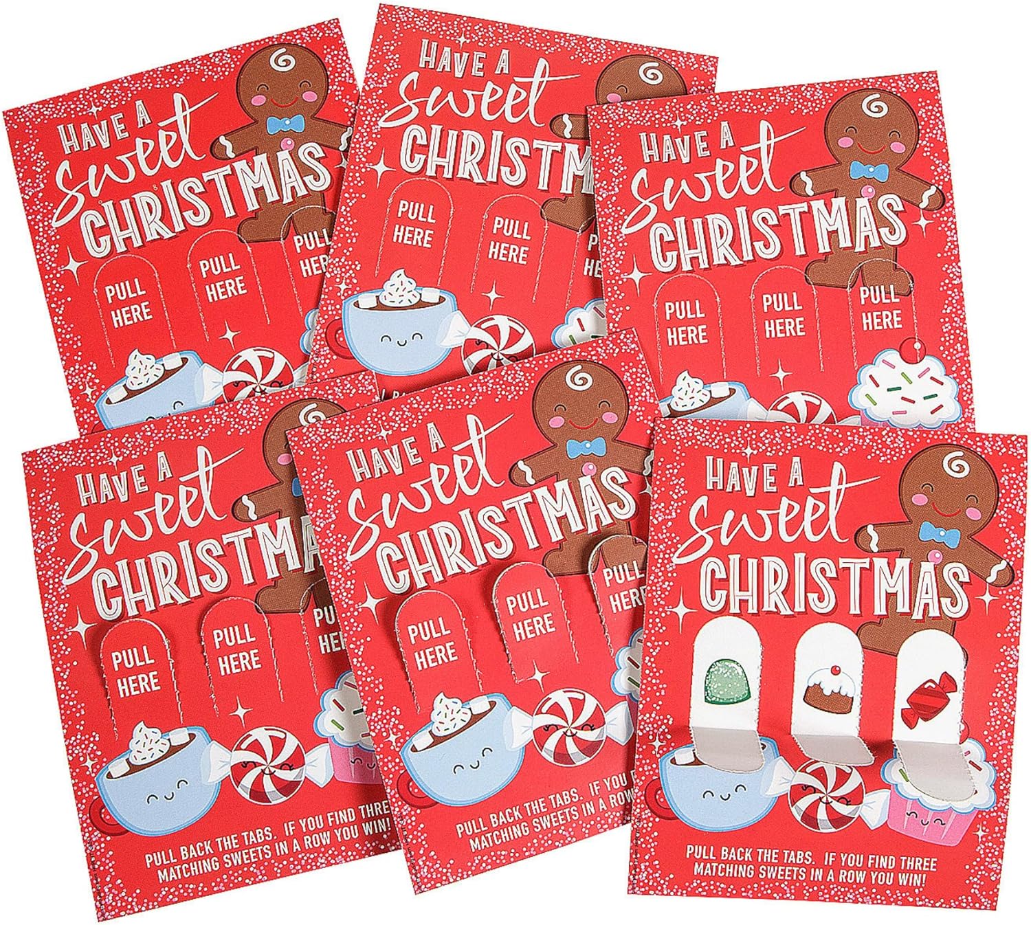 Fun Express Assorted Festive Have a Sweet Christmas Cardstock Pickle Cards - 4.25" x 5.5" (Pack of 24) - Includes 1 Winner Per Deck, Perfect for Holiday Party Favors or Christmas Activities
