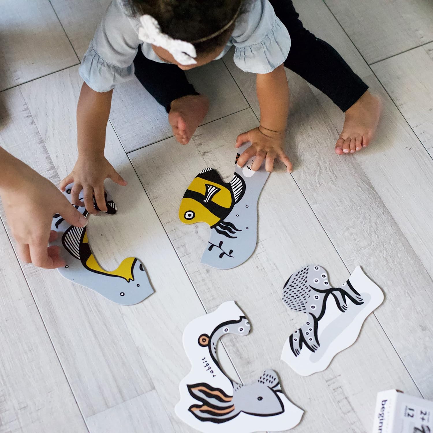 Wee Gallery Pets Beginner Puzzle Set - Jigsaw Puzzles for Toddlers - Sensory Toys Promoting Cognitive & Motor Development - Sustainable Learning Toys for Toddler, Young Kids (12 Pieces, 6 Puzzles)