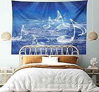 Vista 78 de Ambesonne Tapiz hawaiano, Costa Na Pali en la isla de Kauai en Hawái, día soleado, horizonte de montaña, colgante de pared para dormitorio, sala