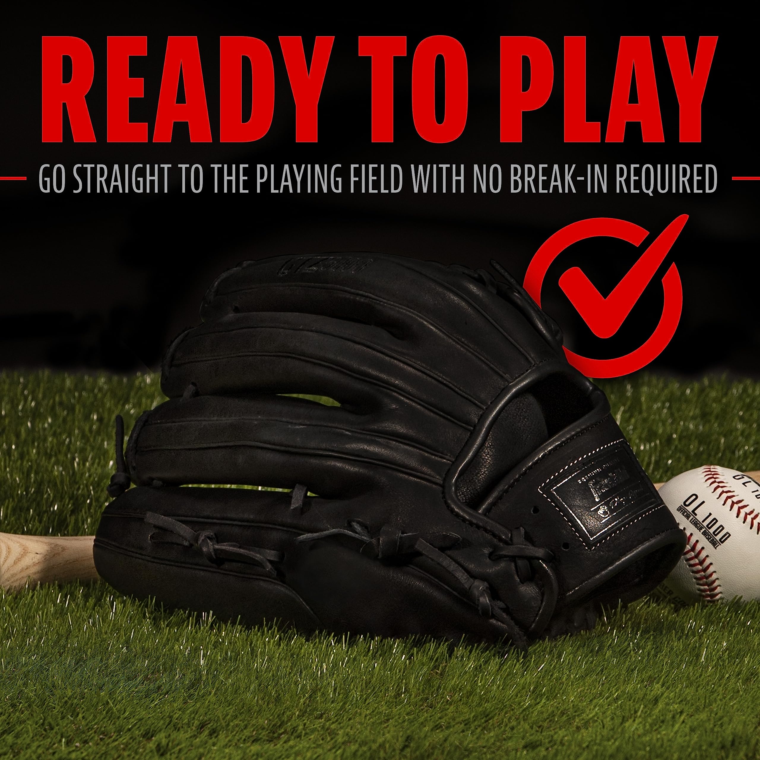 Franklin Sports Baseball Fielding Glove - Men's Adult and Youth Baseball Glove - CTZ5000 Black Cowhide Glove - 12.75" Trapeze Web for Outfielders