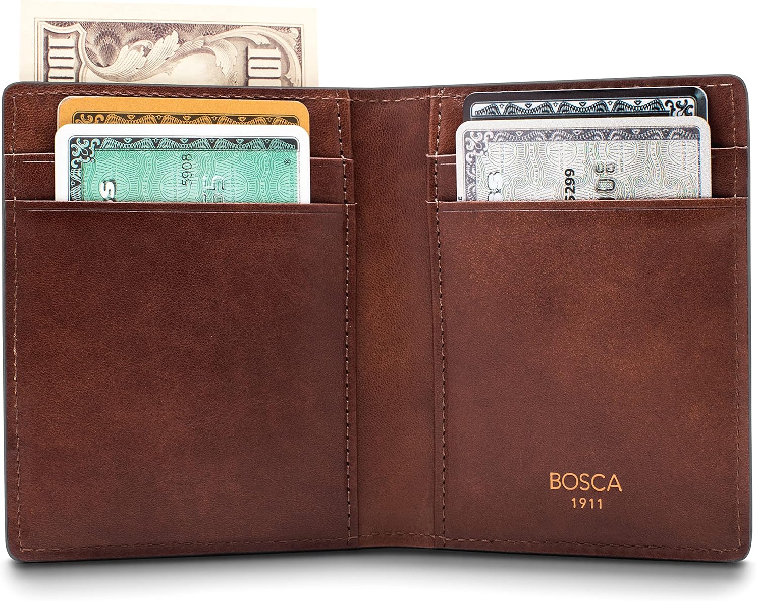 Vista 5 de Bosca - Cartera de piel italiana con cierre magnético para hombre