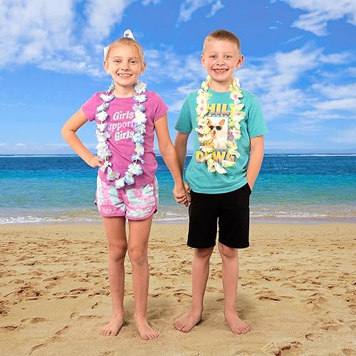 Miniatura 5 de Joyin Toy 36 unidades Tropical Hawaiian Luau Flower Lei Flores Hawaianas de cotillón para fiestas 3 docenas