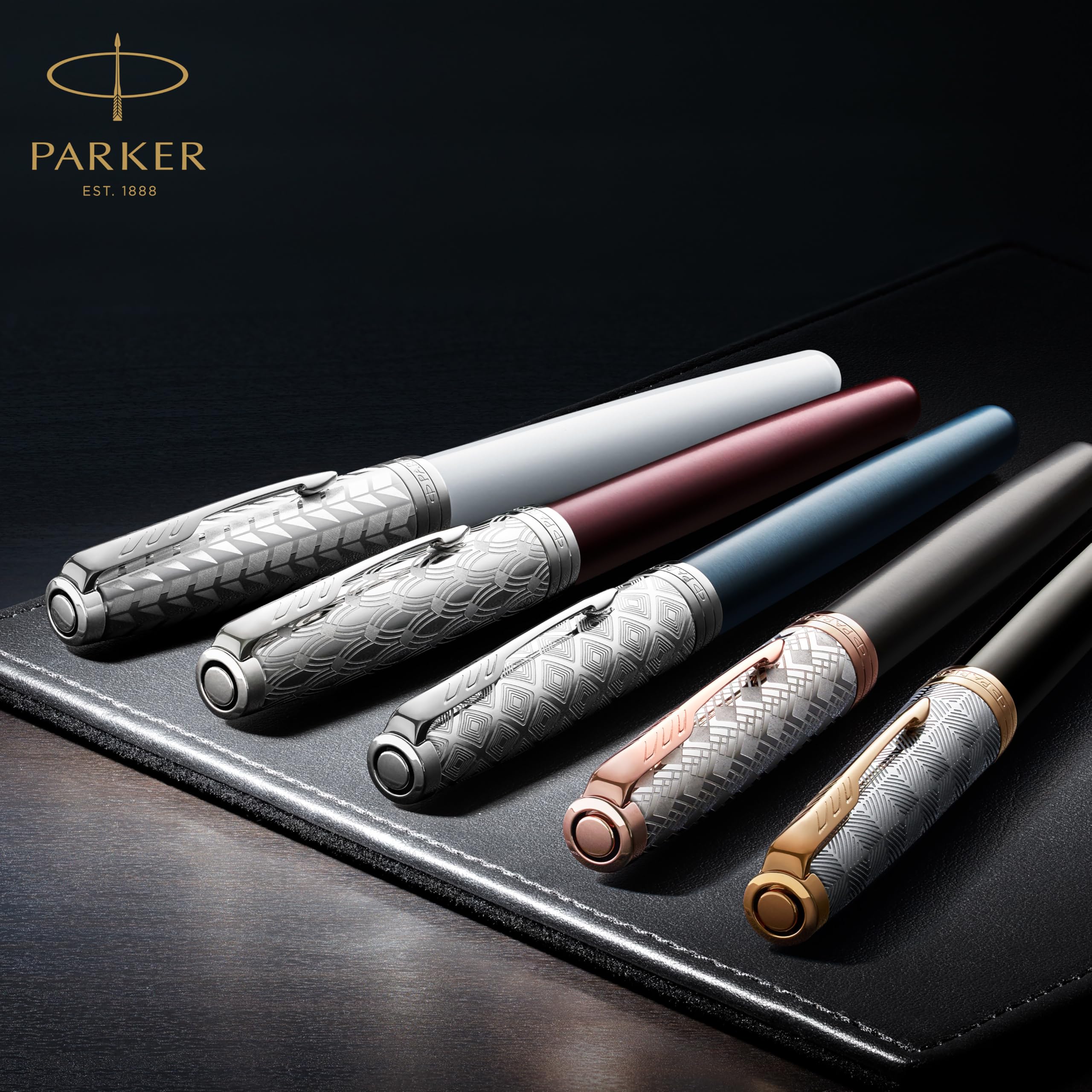 Parker Sonnet penna stilografica | acciaio inossidabile con finiture in oro | pennino sottile | Confezione regalo