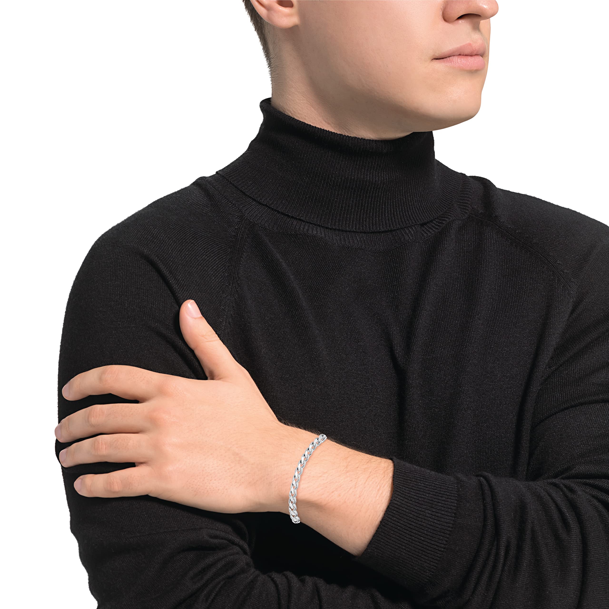 Amor Armband 925 Sterling Silber Herren Armschmuck, 20 cm, Silber, Kommt in Schmuck Geschenk Box,