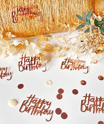Miniatura 3 de Confeti de cumpleaños de oro rosa para decoración de mesa, 270 piezas de decoraciones de feliz cumpleaños con purpurina para suministros de fiesta