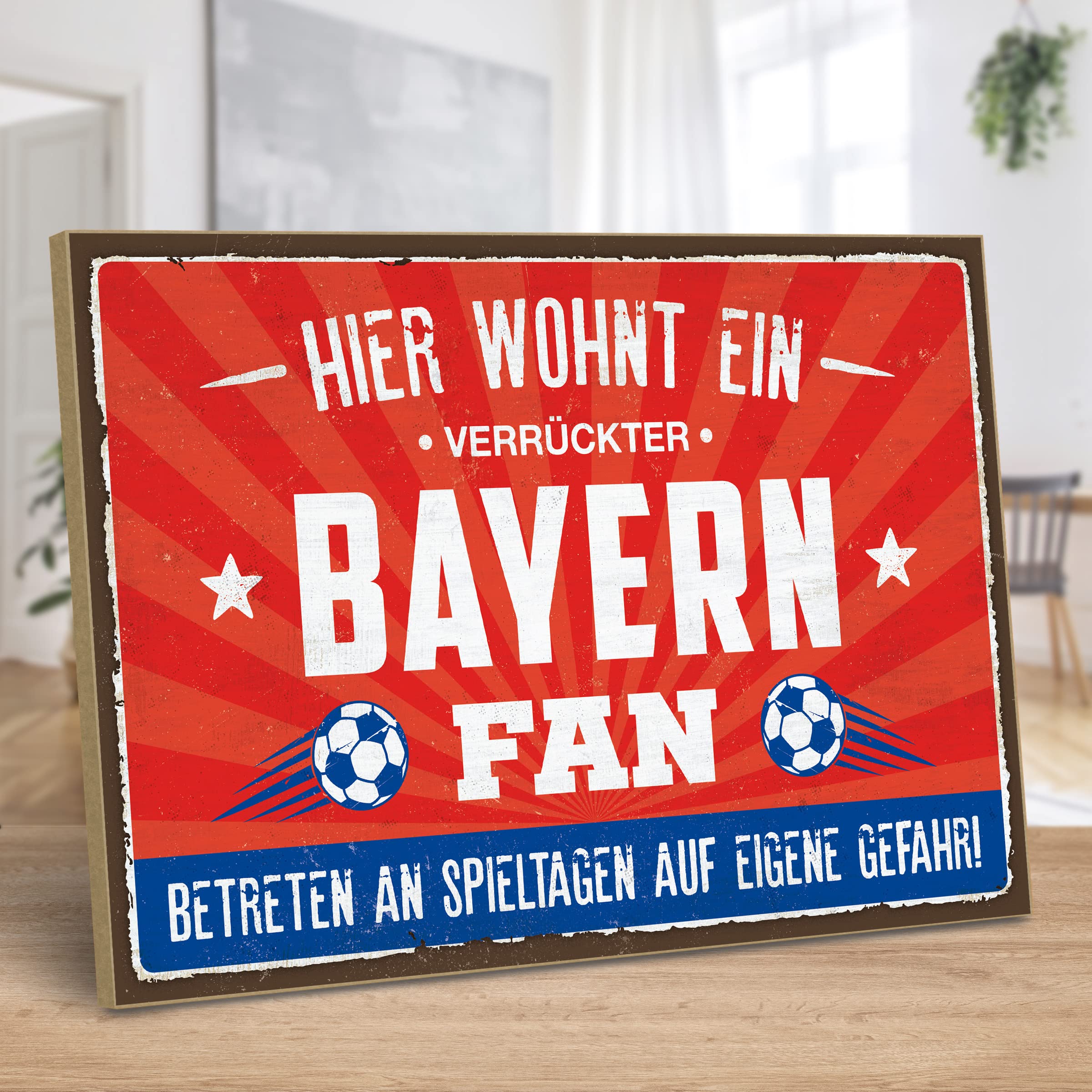 Bayern Fan Blechschild - Hier Wohnt Ein Bayern Fan, Aluminium Deko