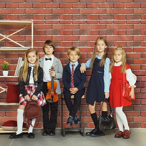 Miniatura 5 de Ctosree Mantel de pared de piedra de 100 x 78 pulgadas, rollo de plástico medieval de castillo de piedra de ladrillo, fondos de papel tapiz de