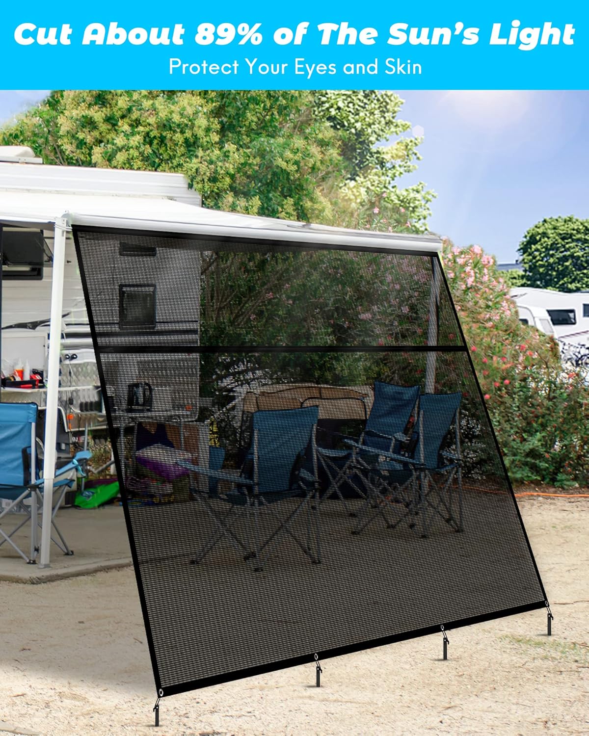 Buy Xenjum RV Awning Shade Screen, 17'X8' Privacy Sun Shade Screen with