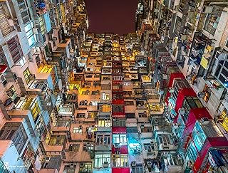 Hong Kong City Skyline Puzzles Art 500 Pieces Jigsaw Puzzles,Compact Cityscape Puzzles Colorful Artwork DIY Home Decor Educational Brain Challenge Games for Adults Kids Gifts