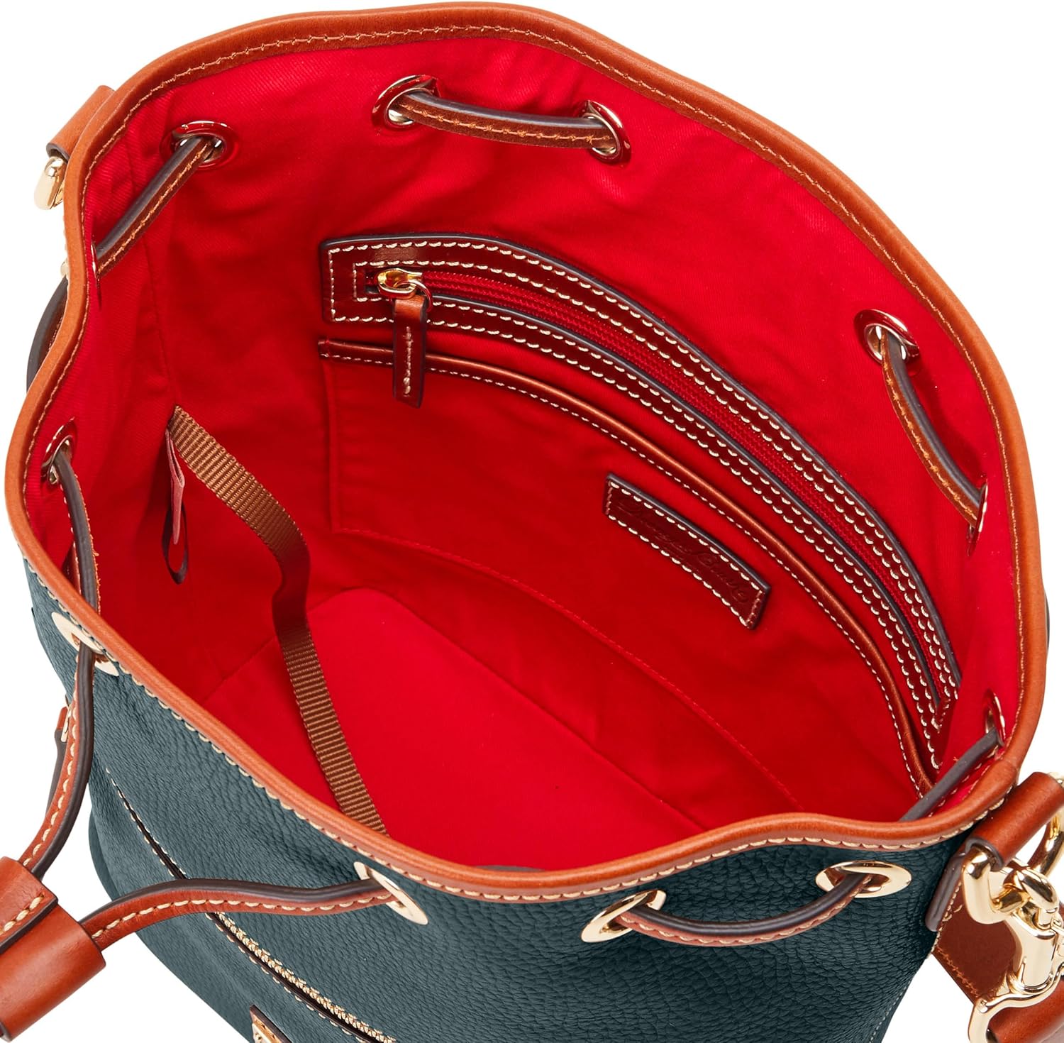 Dooney & Bourke Women's Drawstring in Pebble Grain Leather, Medium Sized Handbag with Closure