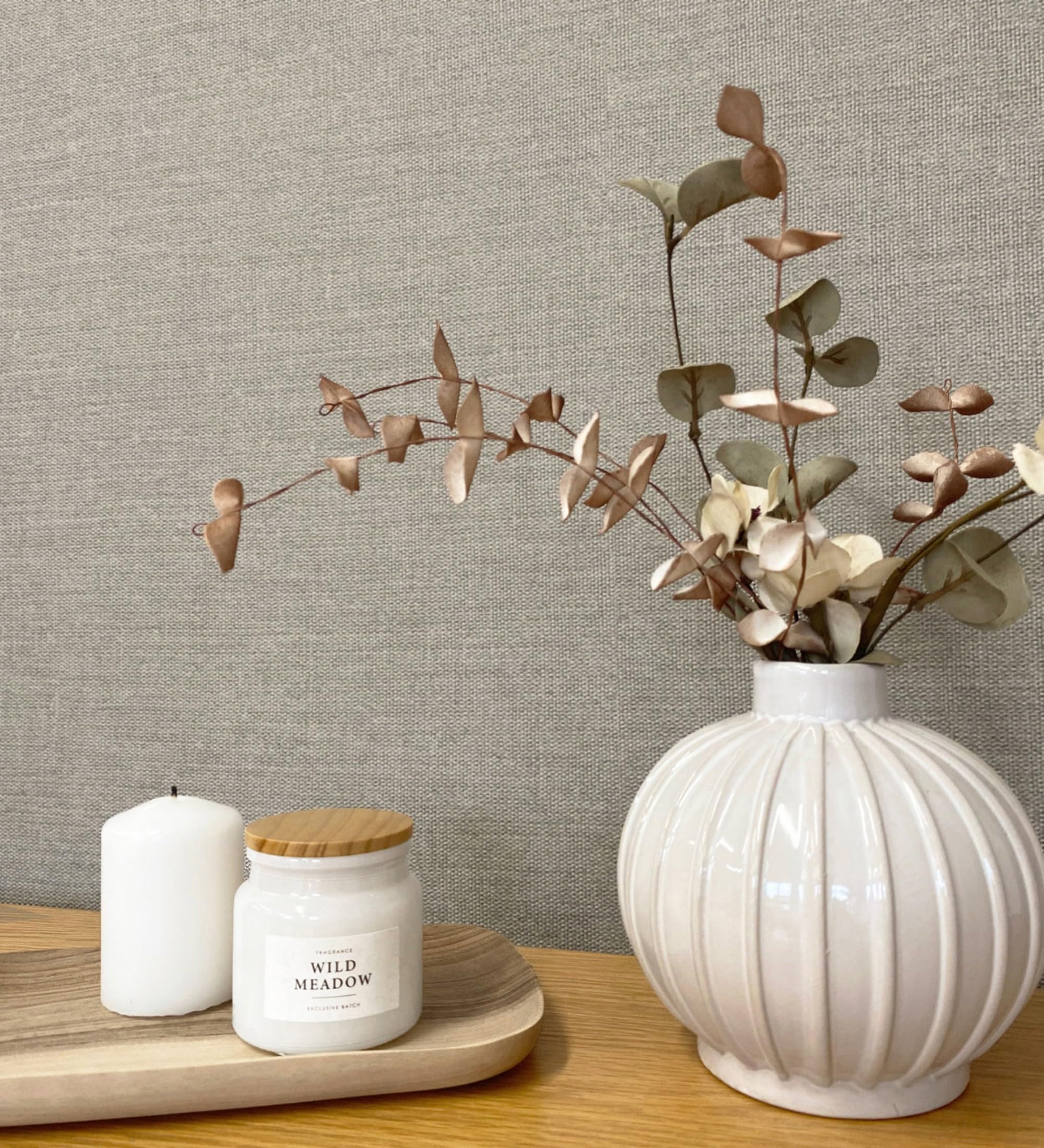 Papier peint vinyle effet lin haut de gamme texturé relief gris GAULAN 683404