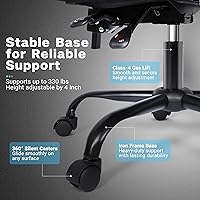 Vista 6 de FAB&Deluxe Silla de juegos, silla ergonómica de oficina para computadora con reposapiés y soporte lumbar, silla de escritorio ajustable en altura