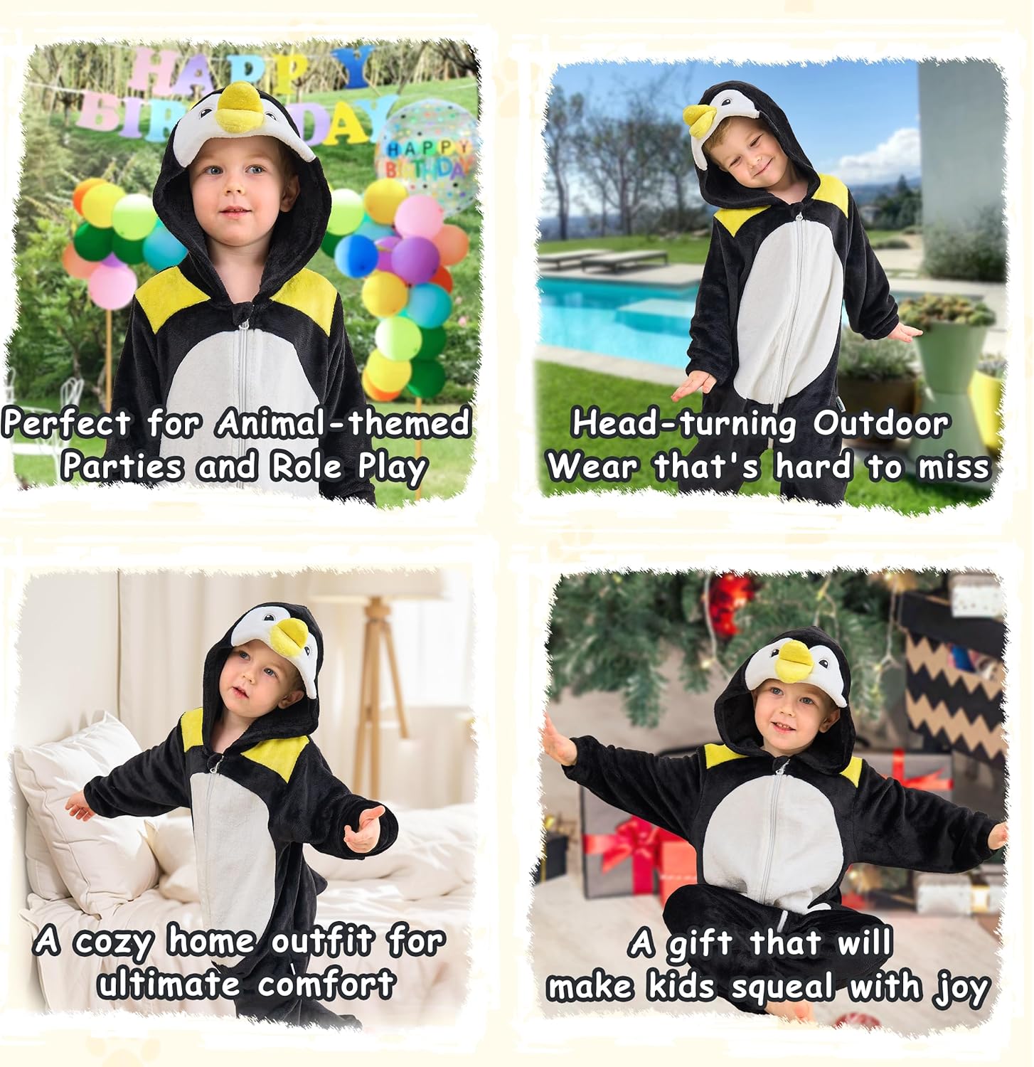 LOLANTA Unisex Baby Animal Costumes Toddler Boys Girls Hooded Jumpsuit Kid Halloween Christmas Birthday Gifts