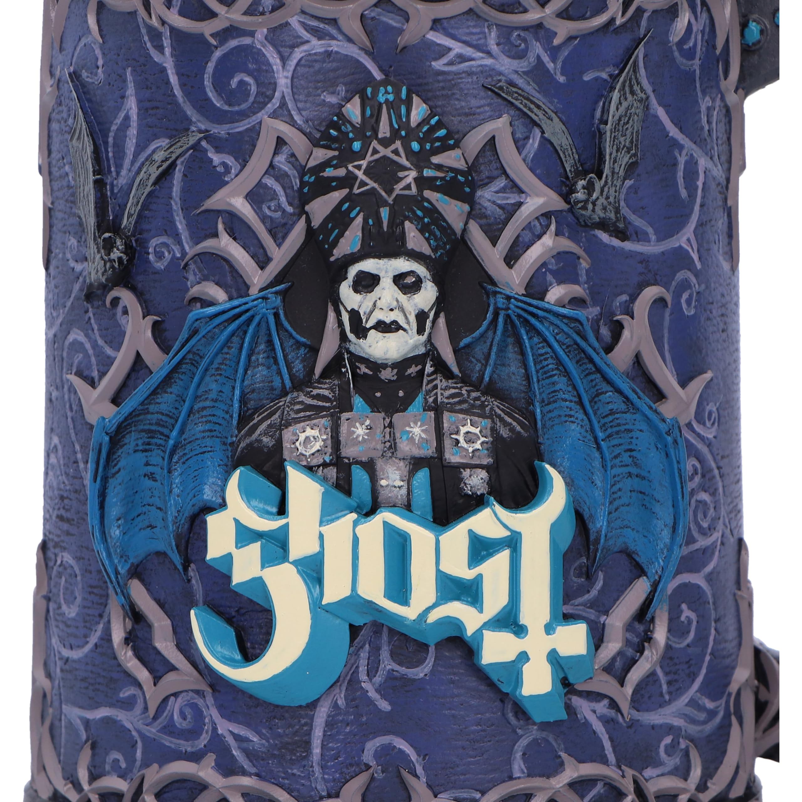 Nemesis Now Ghost Papa Emeritus Evolution Chope en résine 15,5 cm Produit officiel Ghost Chope Ghost Band Tasse à bière moulée dans la meilleure résine peinte à la main