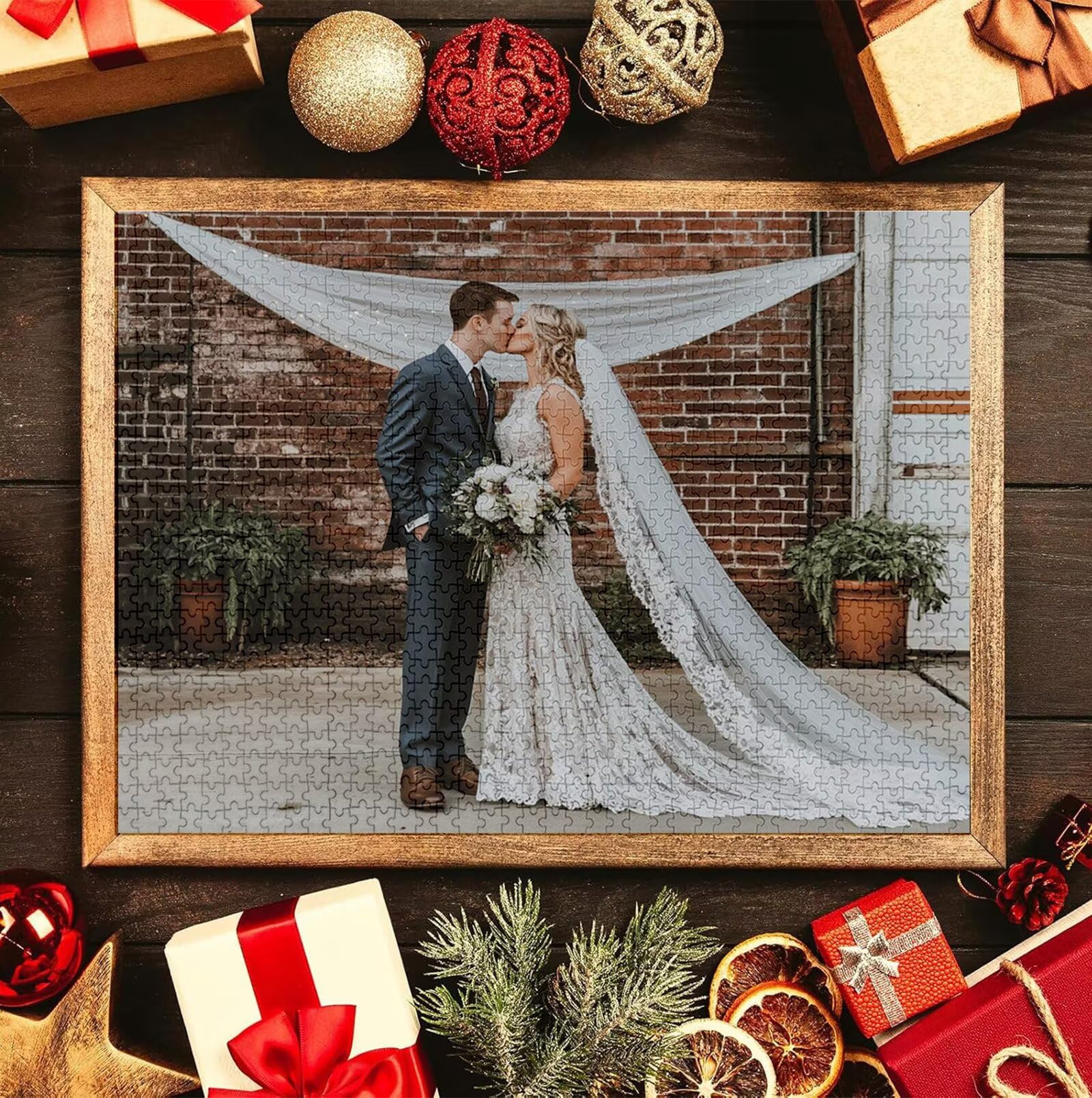 Puzzle Personalizado con Foto, Personalizada Rompecabezas Personalizado Diseña tu Logo Foto o Texto, Personalizado Navidad Halloween San Valentín Parejas Niños Familia Amigos h-2117