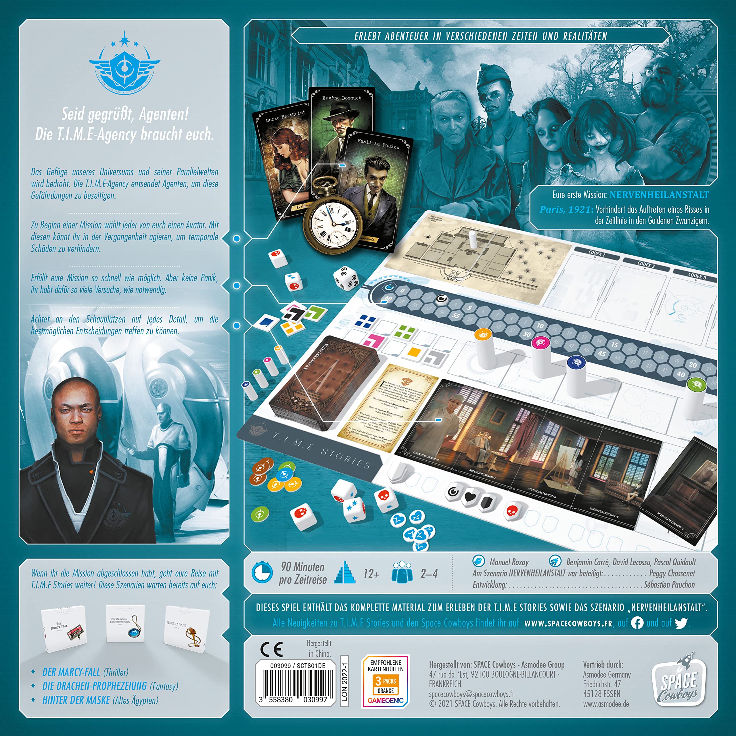 Space Cowboys Asmodee, TIME Stories, Grundspiel, Nominiert zum Kennerspiel des Jahres 2016, Erzählspiel, 2-4 Spieler, Ab 12+ Jahren, 90+ Minuten, Deutsch