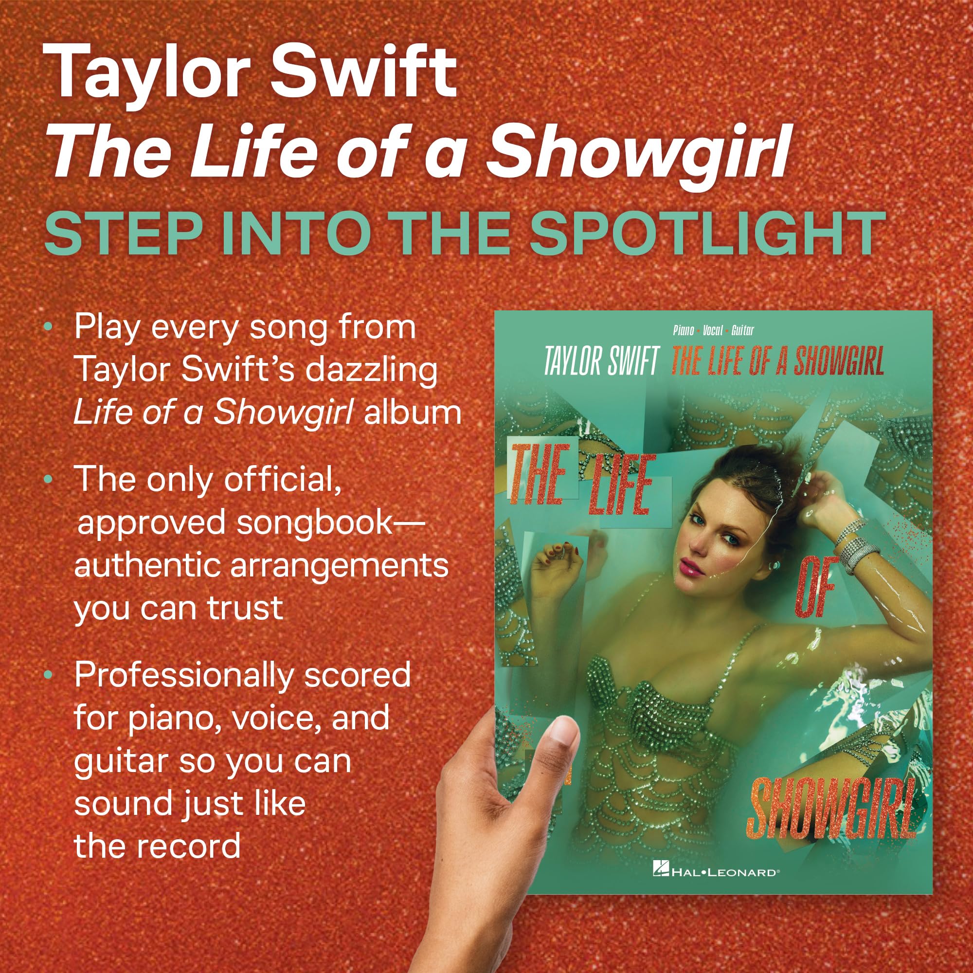 Taylor Swift - The Life of a Showgirl | Partitions Piano, Voix & Guitare | Recueil Officiel Pop Rock Album Complet 12 Titres pour Chanteurs, Pianistes et Guitaristes Tous Niveaux