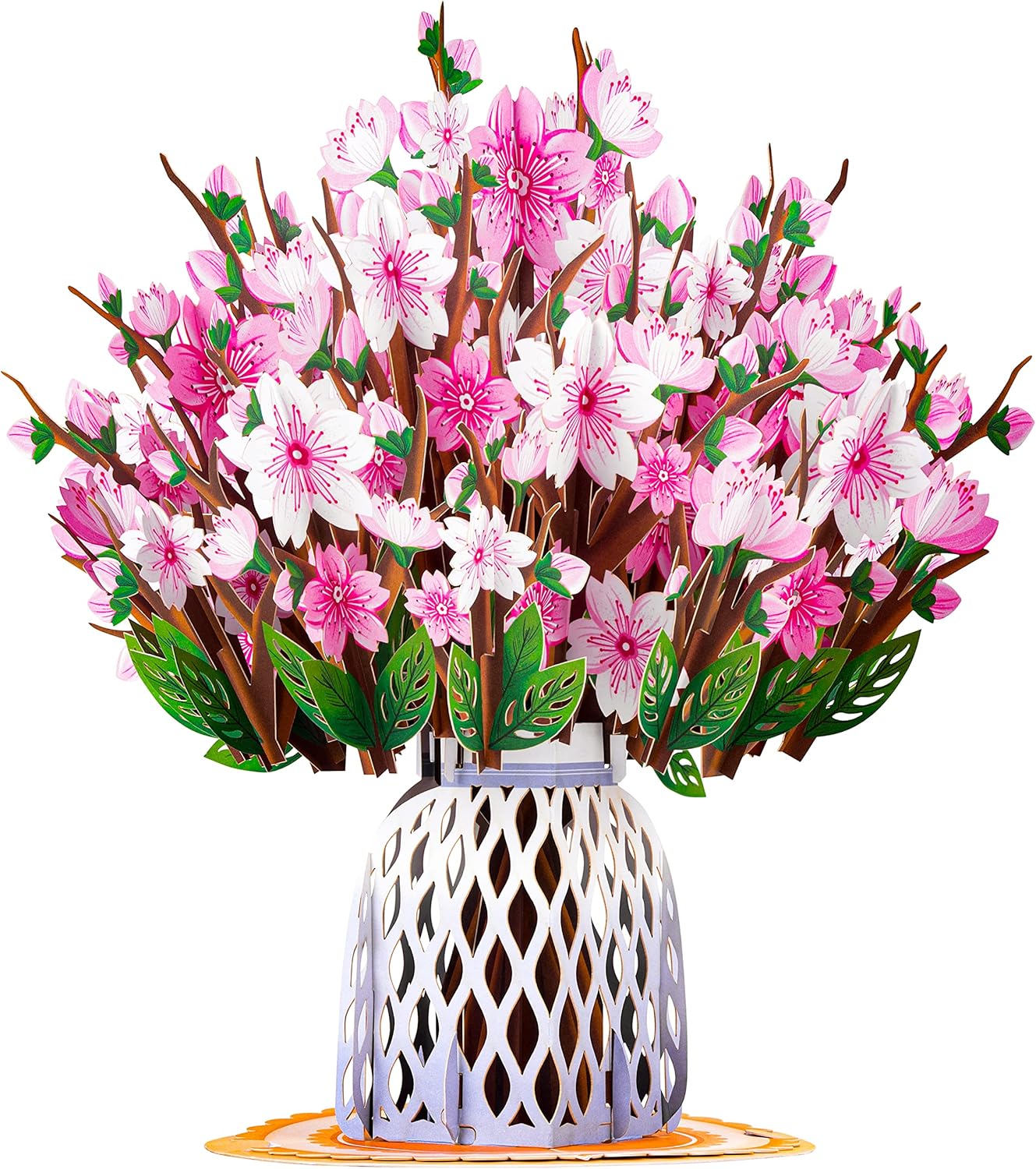 Paper Love HugePop 3D Cherry Blossom Pop Up Card with Detachable Paper Flower Bouquet, Gift for Birthday, Wedding, Thank You, All Occasions - Jumbo 10" x 14" Cards - Includes Envelope and Note