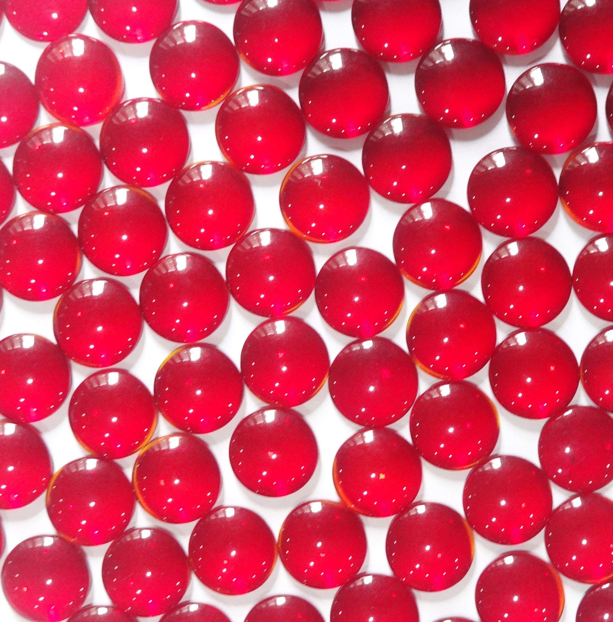 Excel Impex Flat Bottom Round Shaped Glass Crystals, Glass Pebbles Glass Gems for Decoration, Making Crafts or Aquarium Decor(Dia 18mm)- Set of 20 | Red (B07PYQ5546) Amazon Price History, Amazon Price Tracker
