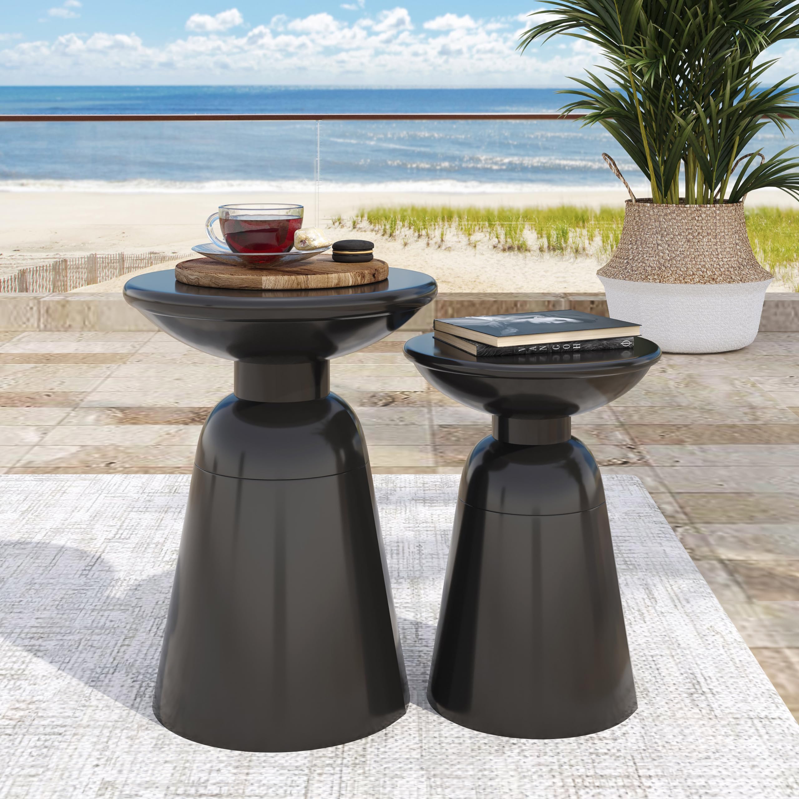 Merax Table Snapklik.com : Merax Outdoor Iron Side Tables Set Of 2