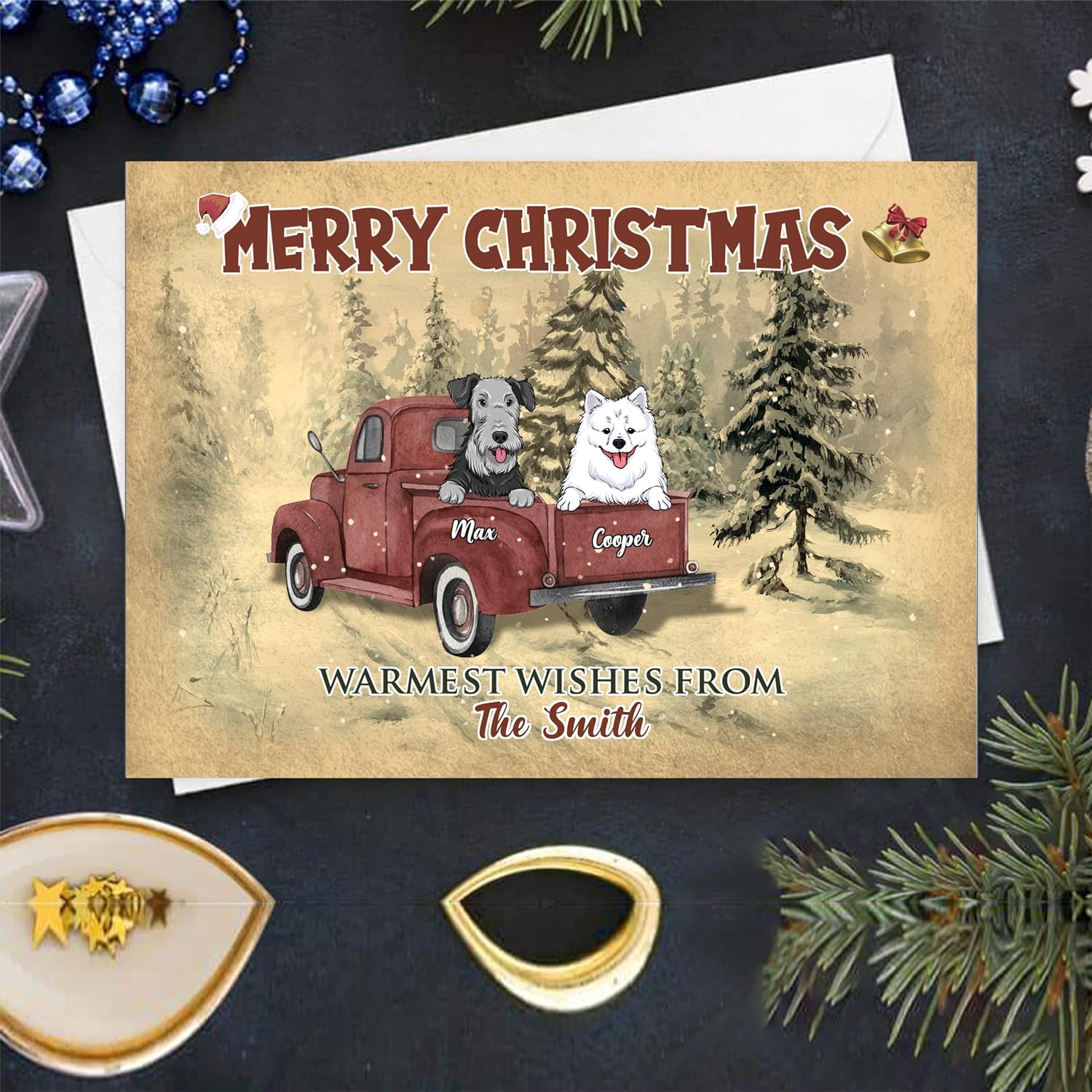 Gossby Personalized Custom Postcard (3 Cats) Merry Christmas warmest wishes from Dog and Cat Photos Postcards for Petlovers Funny Cat Christmas Postcards 2022 Fun Greeting Cards for Cats Chris