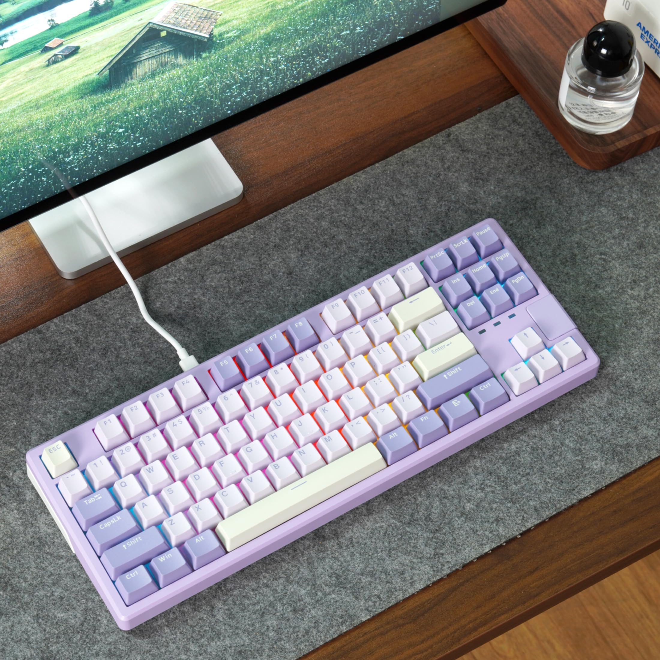 X87 Teclado Mecânico RGB Com Fio 87 Teclas De Jogo Hot-Swappable