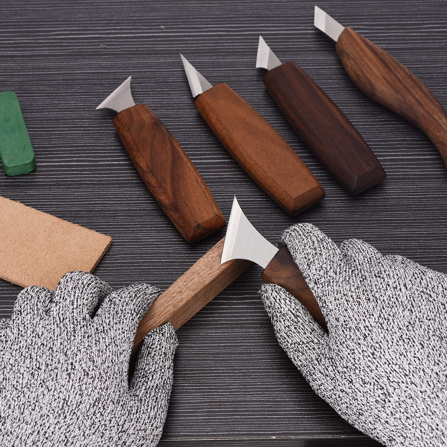 Juego de Cuchillos para Tallar Madera, Juego de Herramientas de Tallado para Carpintería de Bricolaje y Tallar Oficios para Carpintero, ideal para Principiantes y Profesionales Escultores