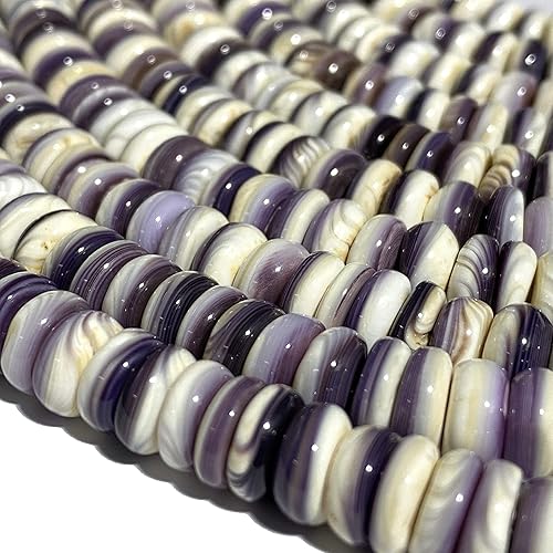 Miniatura 9 de ABCGEMS - Cuentas de concha de Wampum púrpura más oscura, costa atlántica de Estados Unidos, NY, MA, RI, CT, NJ, DE (primera moneda de América desde
