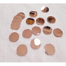 MEYA 2CM /0.78inch Tiny Round Glass Mirror Circles, Real Glass Round Mirror for Crafts, Traveling, Framing, Decoration, and DIY Projects Rose Gold Mirror, 2.0CM Dia