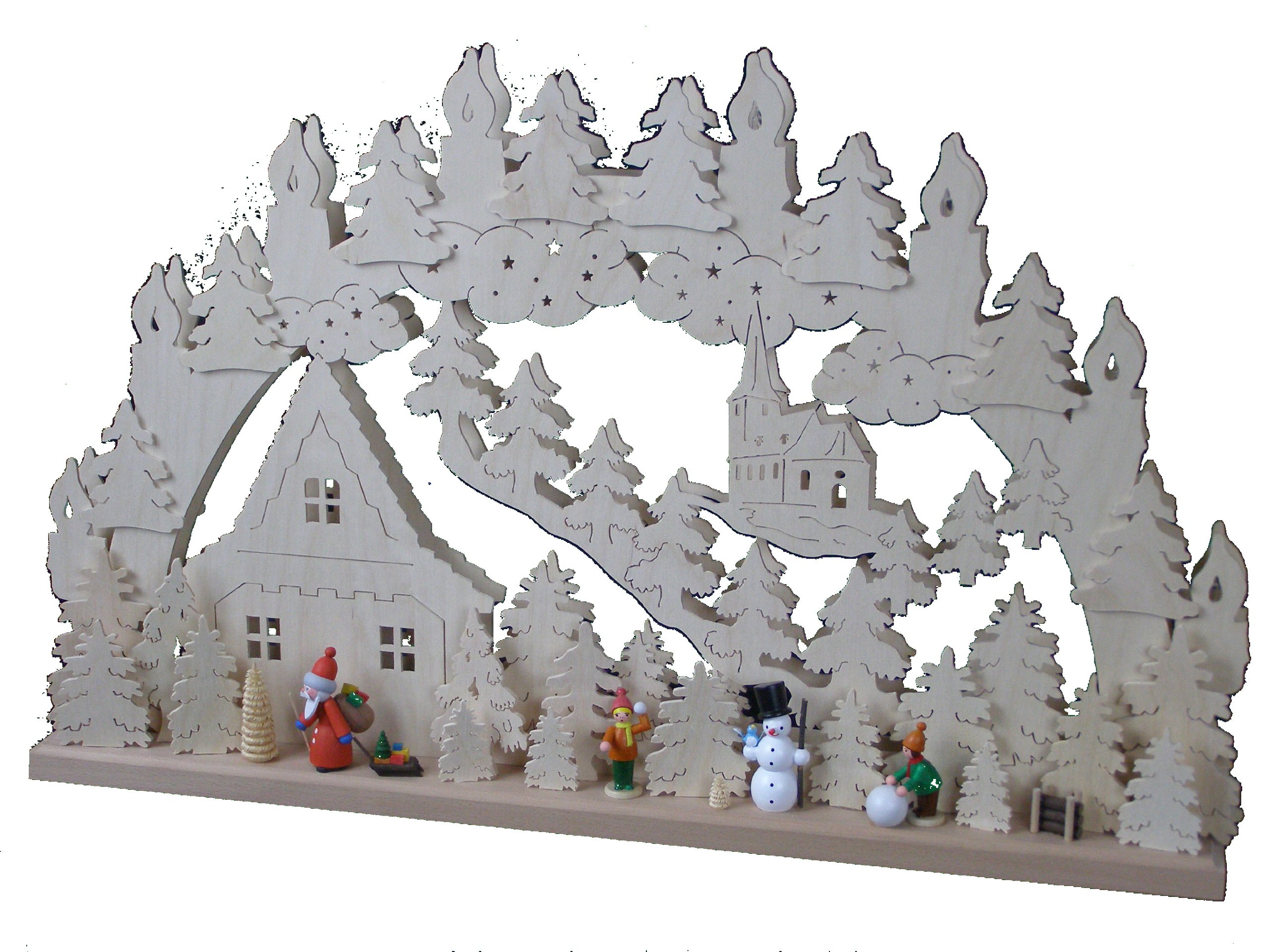 Double Lumineux Erzgebirgischer Authentique Décoration de Noël Électrique 70x42 cm