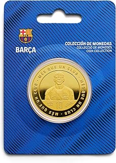 FC Barcelona - Moneda edición Especial con Escudo y Retrato en Relieve de Lamine Yamal, acompañado del número 10 y su Firma grabada - Coleccionable - Dorada - Producto Oficial