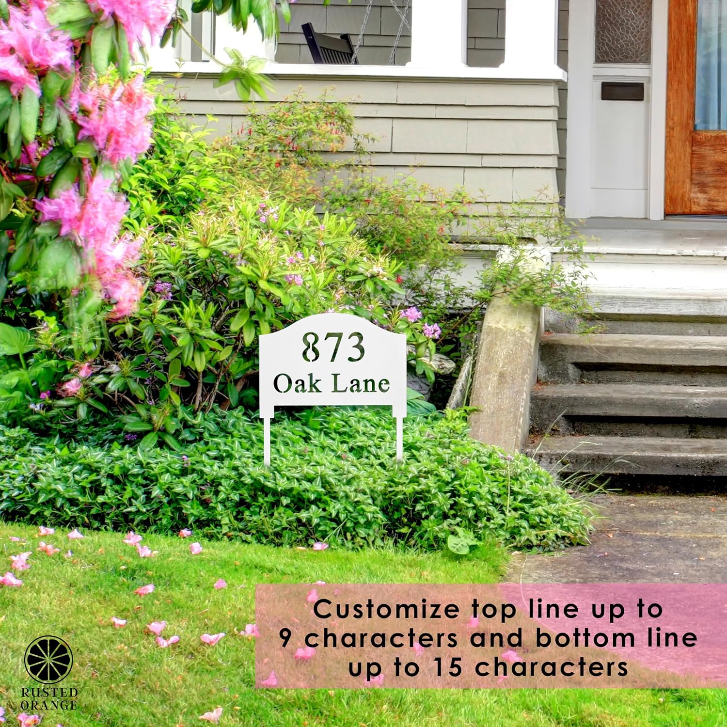 Address Yard Signs with Stakes - Address Sign for Yard Address Signs for Houses for Ground Address Sign Stake Address Yard Sign Custom House Number Sign Home Address Sign House Plaques (12 inch)