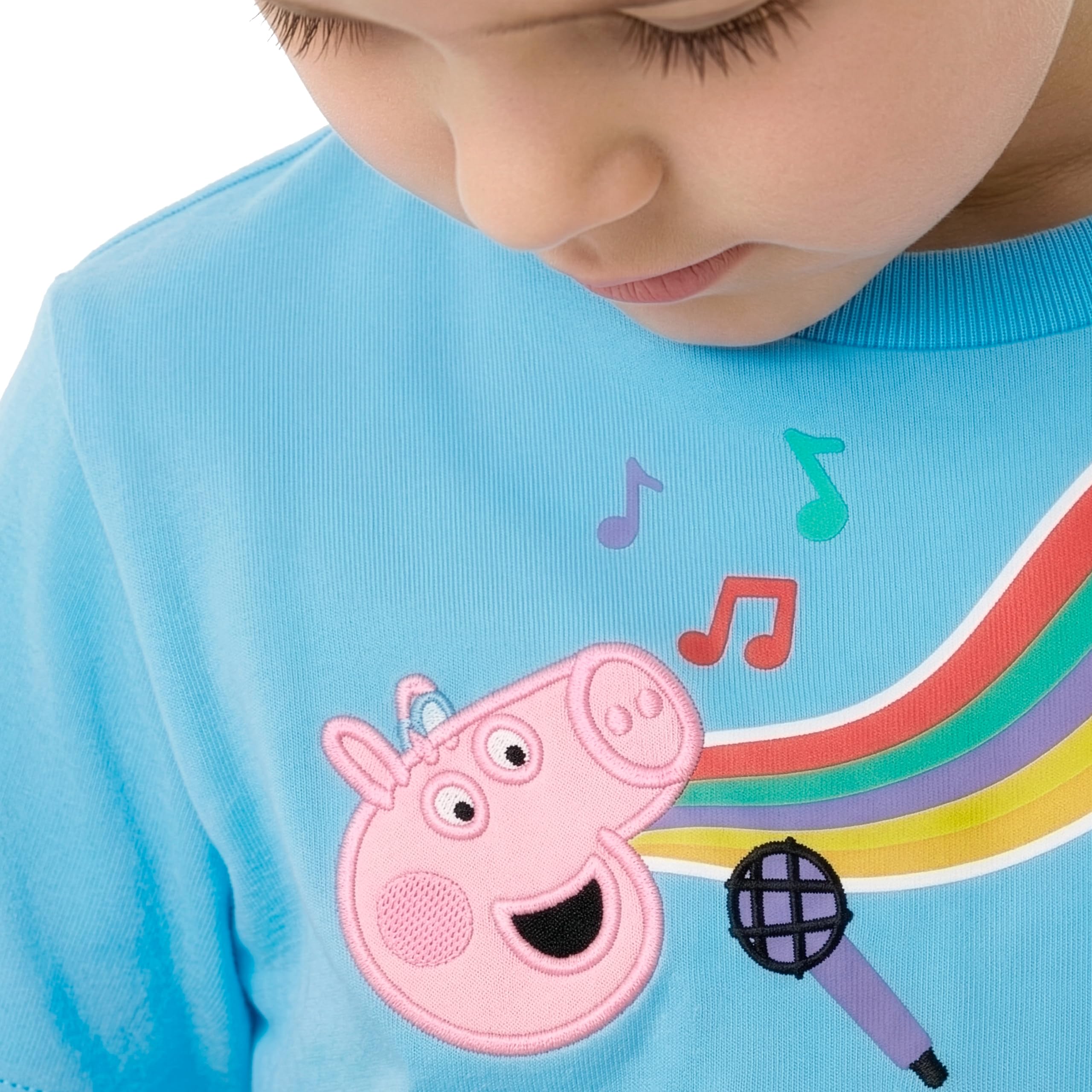 Peppa Pig Completo Bambino Con Pantaloncini E T-Shirt, Abbigliamento Bambino George Pig Set Estivo